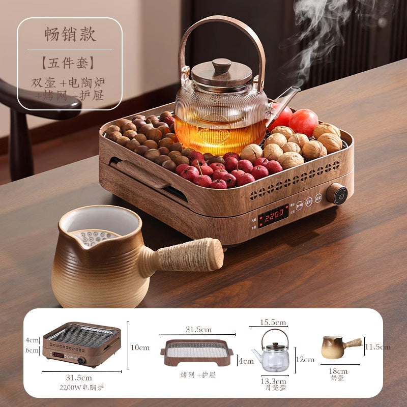 Stove tea making suitfor home tea set glass water kettle electric ceramic stove tea maker indoor courtyard multifunctional oven