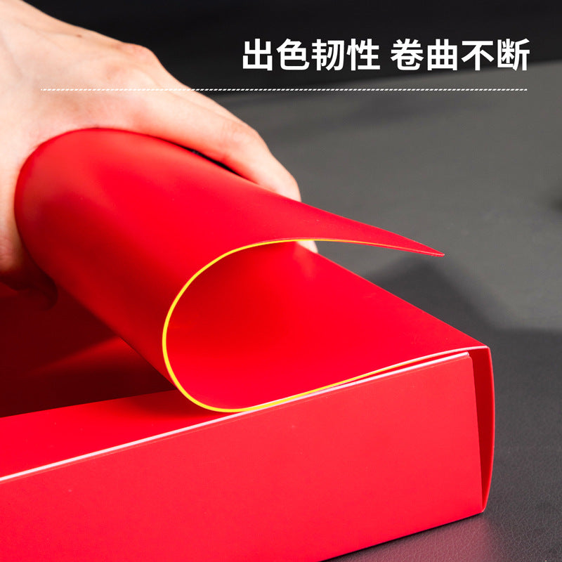 Deli 63204 Red Party Building File Box A4 Plastic File Box 55mm Office Storage Box Data Box Wholesale