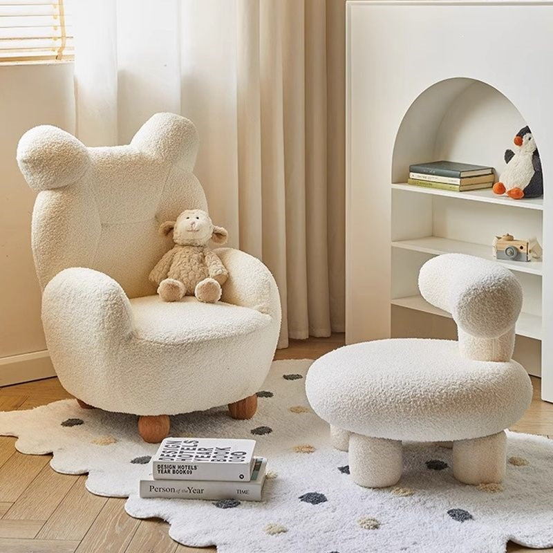 Kids sofa bear small sofa cute baby single cartoon seat mini lazy stool lambswool chair