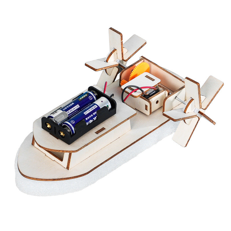 Paddle steamer wooden technology small production children and students handmade DIY splicing puzzle science experiment teaching aids materials