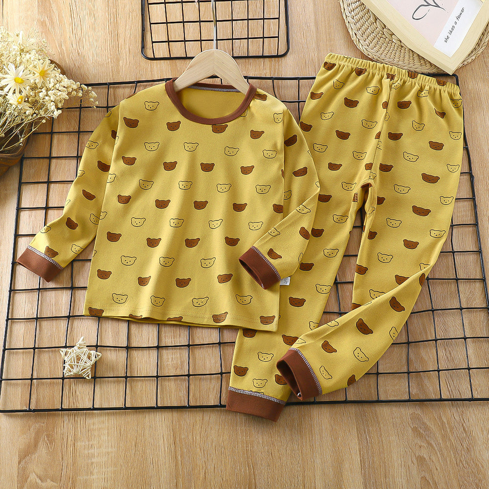 Wholesale new autumn children's home wear: kids' cotton underwear sets, baby thermal underwear, and infant pajamas