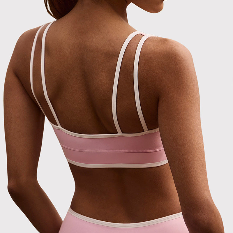 Shockproof with chest pad high elastic brushed fitness tops tennis skirt halter sports intimates short skirt yoga suit for women