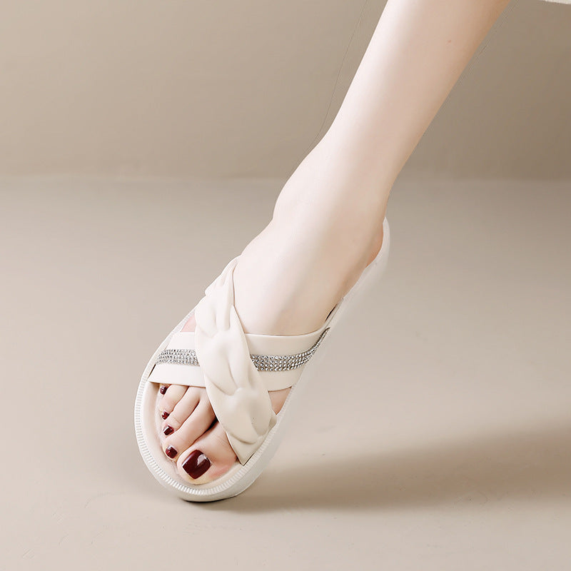 Women's summer slippers - 2025 new thick-soled, versatile korean style crossover sandals - popular trending slides - wholesale