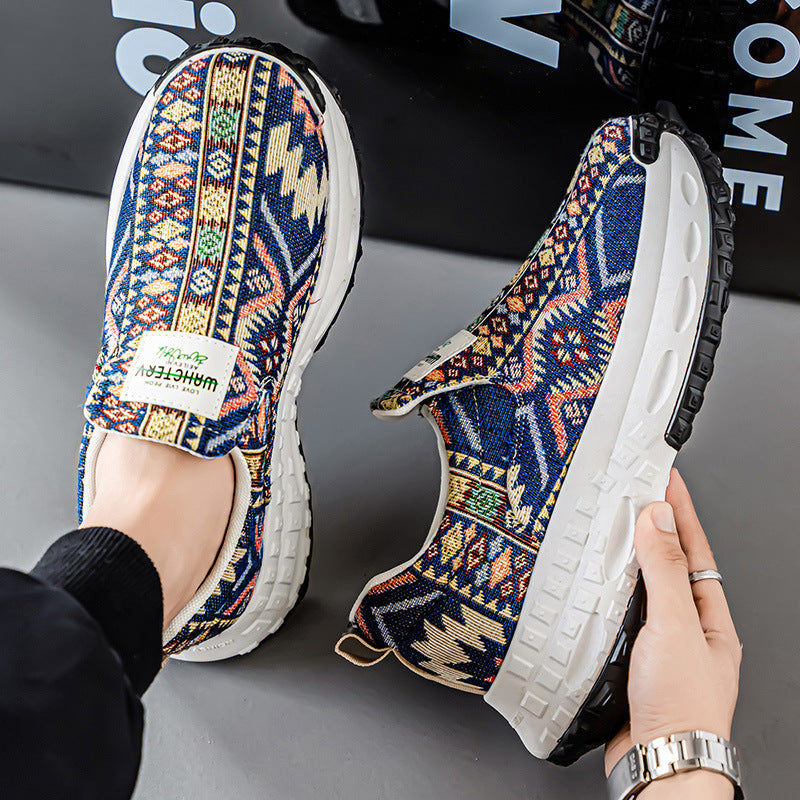 2025 winter new men's chunky platform sneakers - slip-on casual athletic shoes, anti-slip, wear-resistant, and breathable