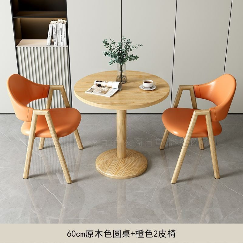 Scandinaviancasualcasual small apartment reception negotiation table milk tea coffee shop table and chair combination modern dining chair small coffee table