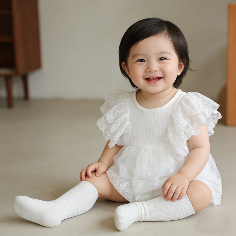 Newborn baby summer clothes - lightweight & stylish: baby girl romper dress, new summer lace princess bodysuit dress