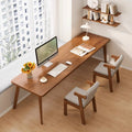 Workbench against the wall, narrow table, rectangular desk, double desk, for home computer desk, solid wood legs, long table