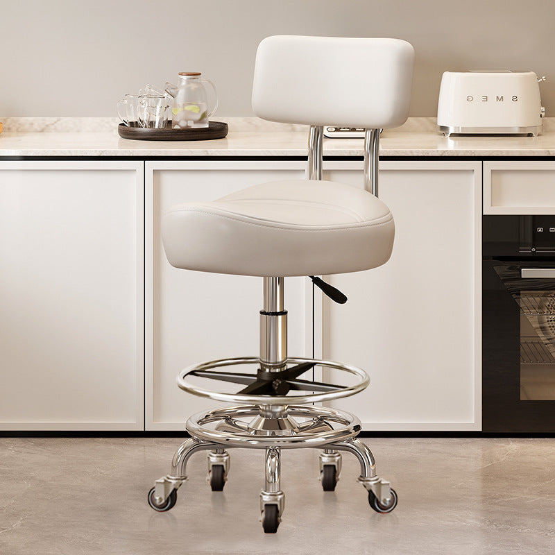 Saddle Chair Kitchen Cooking Chair Front Desk Cashier High Stool Universal Wheel Lifting Chair Beauty Barber Stool