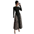 Amazon cross-border e-commerce new long-sleeved knitted maxi dress with ruched detail - elegant style