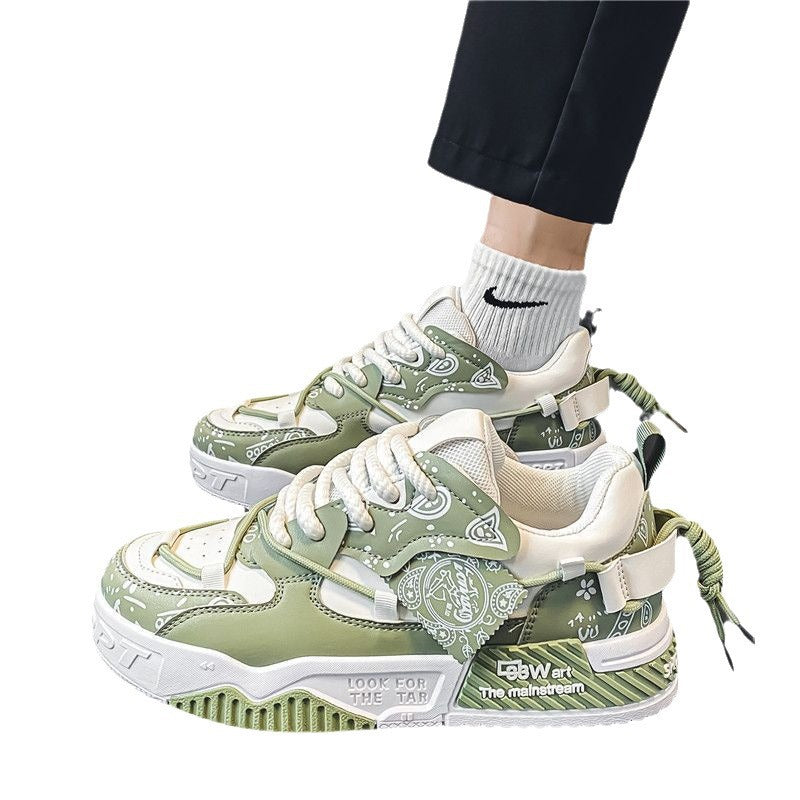 Men's shoes 2025 new winter versatile niche original casual flat shoes athletic thick sole height increasing bread style trendy shoes