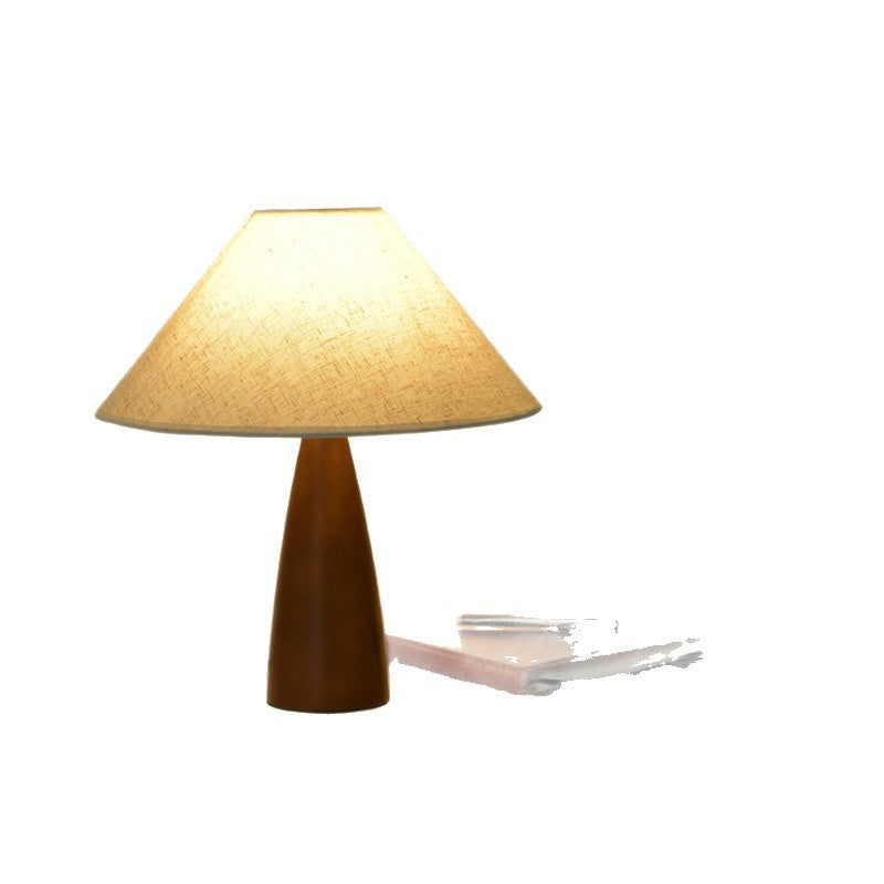 Table lamp solid wood medieval wabi wind bedroom bedside lamp retro Japanese-style homestay premium bedside table lamp E