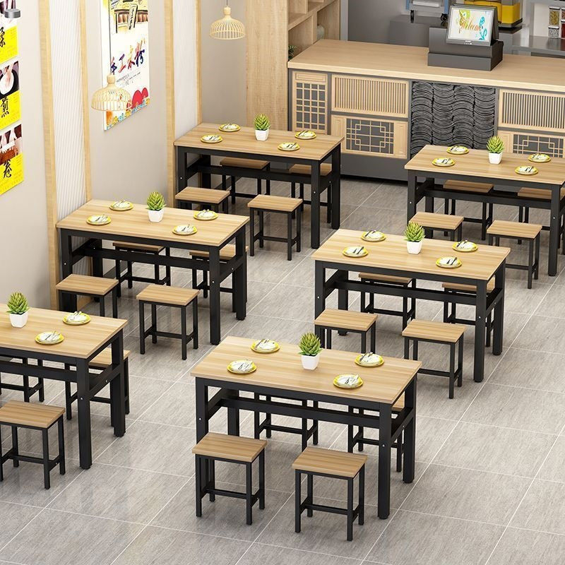 Dining table and chairs, commercial restaurant table and chair set, breakfast home use, minimalist rectangular snack bar table, cafeteria table