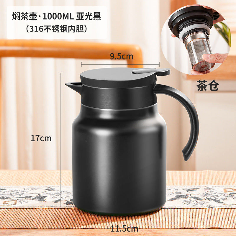 Stewed teapot ceramic liner temperature display heat preservation teapot 316 stainless steel tea water separation large capacity stewed tea kettle