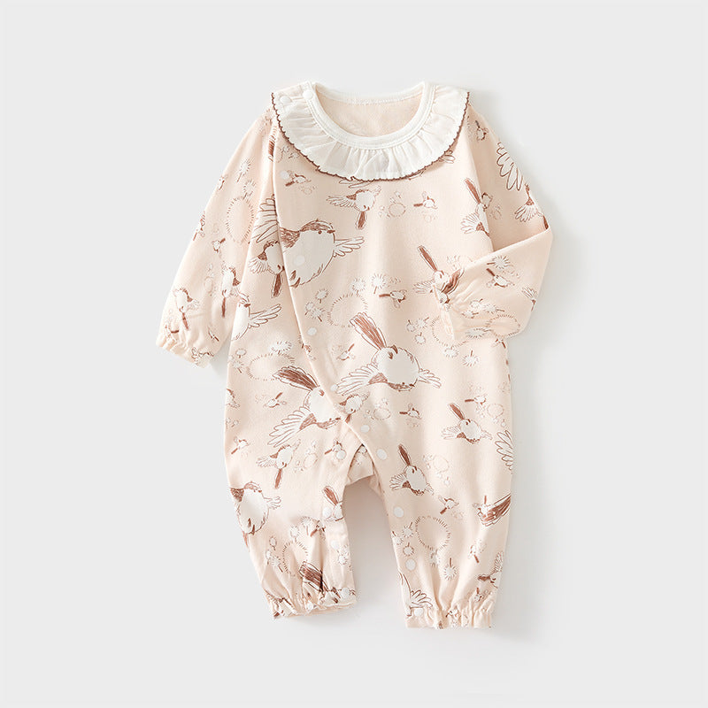 Babibele baby onesie - seamless spring/autumn newborn cotton romper - unisex infant & toddler crawling suit