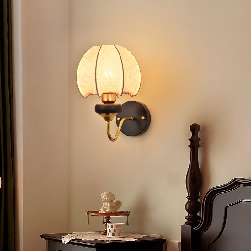 Wall lamp medieval style bedroom zipper bedside lamp scandinavianretro solid wood living room aisle cream style decorative wall lamp