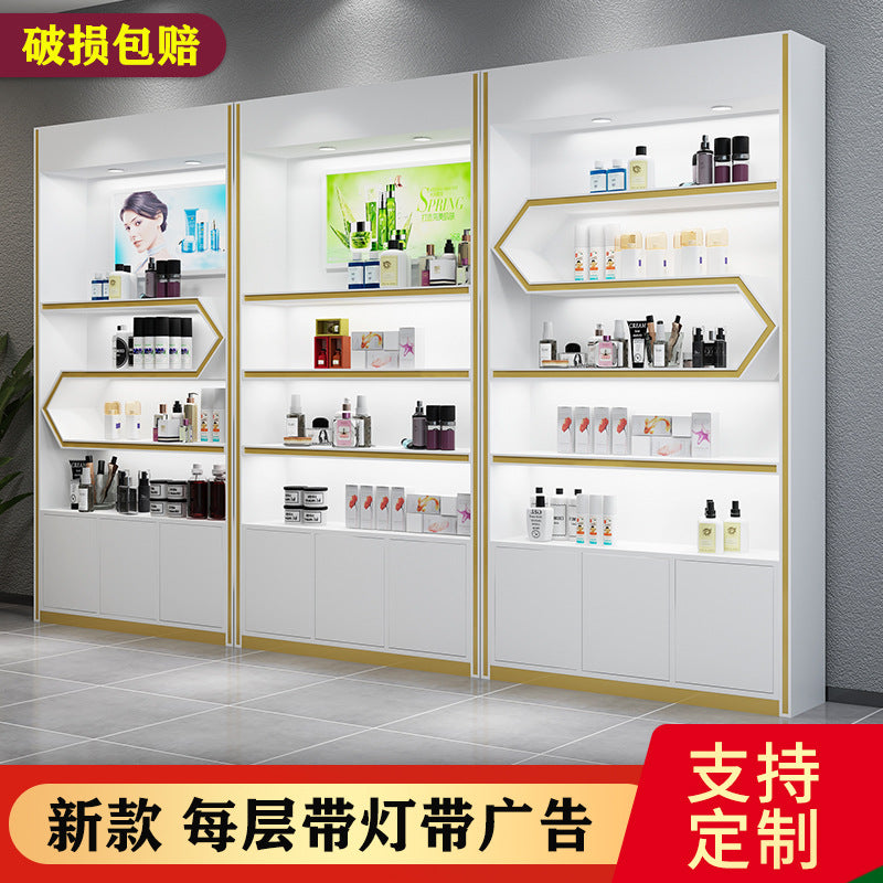 Paint Cosmetics Display Cabinet MDF Fiberboard Storage Movable Beauty Salon Product Cabinet Creative Display Cabinet