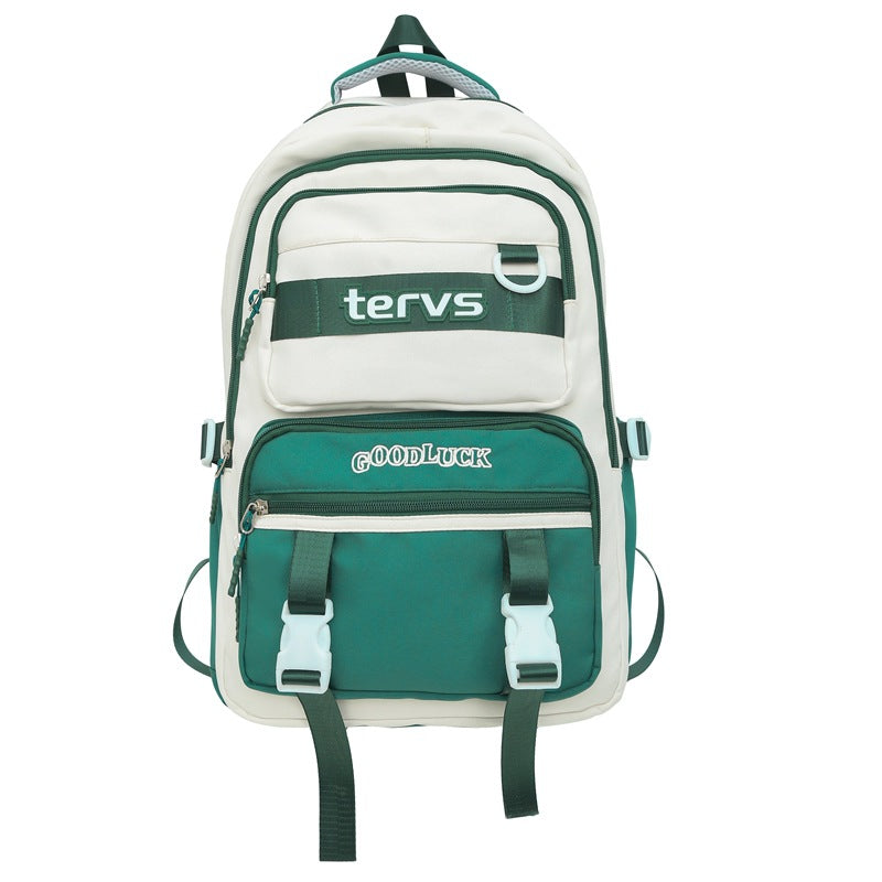 New junior high school schoolbag, college student college style casual simple backpack, fashion trend, middle school student backpack