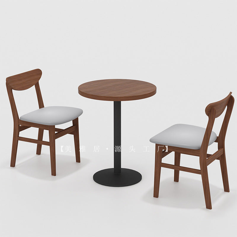 Company school unit canteen hotel solid wood tables and chairs food city snack bar one table four chairs dining table and chair combination