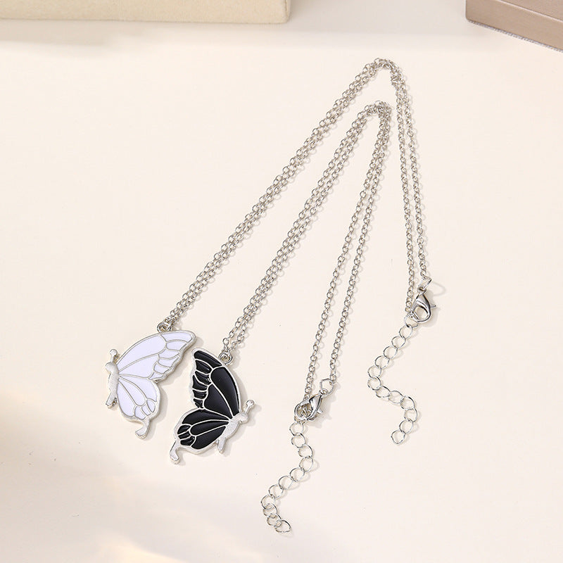 Butterfly necklace wholesale european and american cross-border jewelry women's stylish exaggerated versatile alloy couple stacking autumn and winter sweater chain