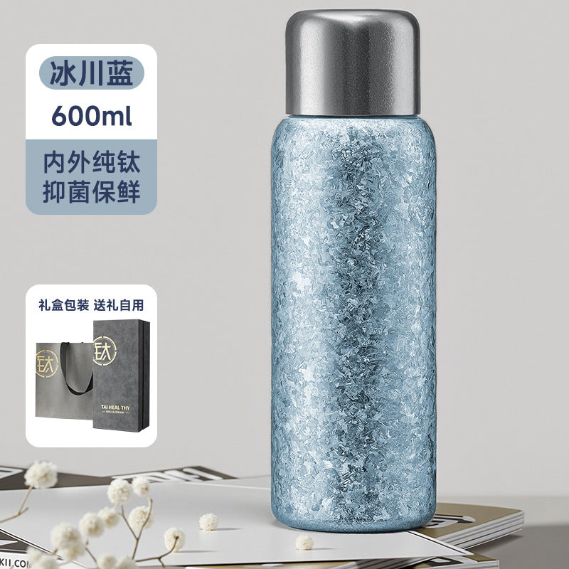 Titanium cup pure titanium thermos cup titanium kettle gift box tea cup large capacity healthy antibacterial tea water separation cup gift