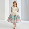 Girls' chiffon printed custom pattern dress - stylish, trendy bubble sleeve - cross-border wholesale children's clothing