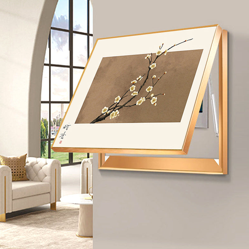 Dark fragrant plum blossom new Chinese meter box decorative painting free punching push-pull distribution box blocking weak electric box restaurant hanging painting