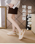 Women's plus size leather sneakers for cross-border e-commerce: versatile, spring new arrivals, running, flat, non-slip, fashionable casual shoes