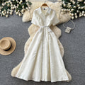 Elegant and chic notch lapel short sleeve dress - women's summer korean style, slimming a-line, office-ready, and perfect for special occasions