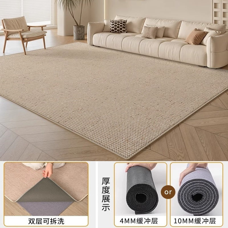 Machine washable carpet new arrival living room double layer detachable washable pure color sofa bedroom chenille for home floor mat