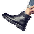 Boots men autum men's shoes 2025new arrivalmen boots k-style high-top shoes easiest for matchworkwear boots casual leather shoes