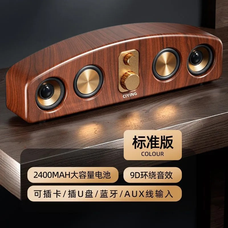 E3403 bluetooth speaker - retro portable audio system with radio, for home, pc, and desktop use - wireless speaker with subwoofer