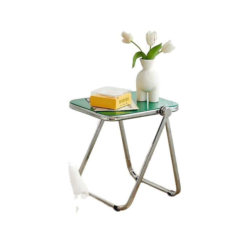 Transparent foldable small coffee table casualfor homecasual sofa corner table balcony small table scandinavianaccessible luxury bedroom side table