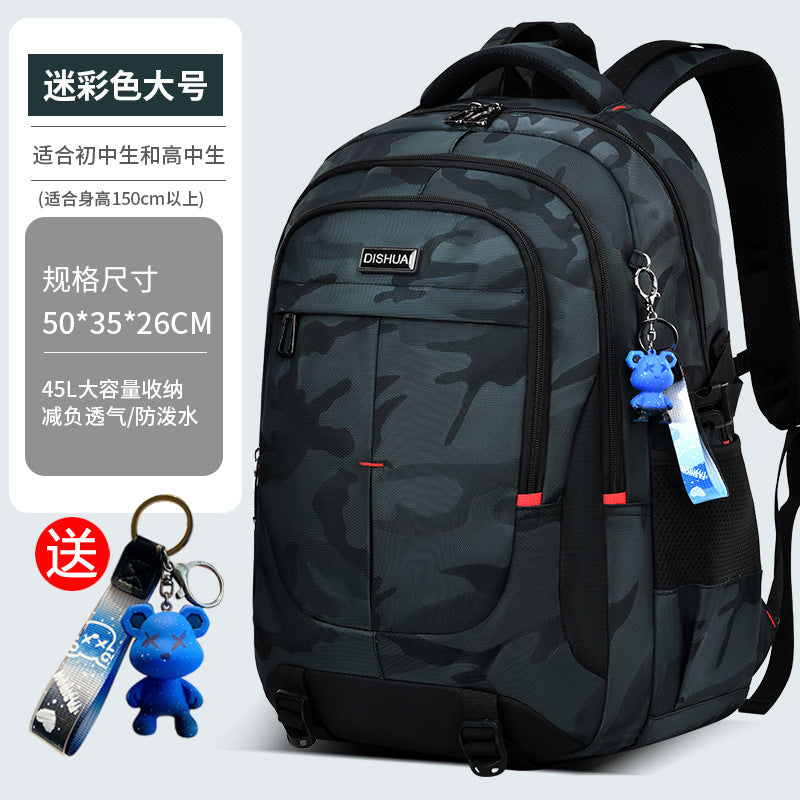 2026 new school backpack for boys - extra large capacity, lightweight, spine-protecting backpack for junior high and high school students