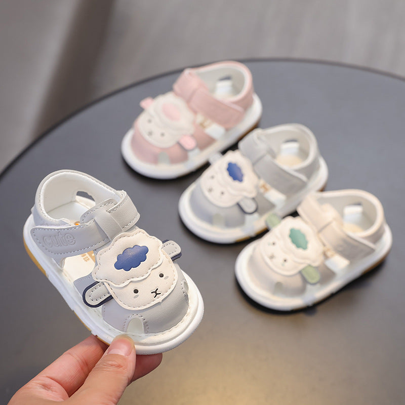 summer new arrivals: all-over soft-soled sandals for infants and toddlers (0-1-2 years) - boys' and girls' first walker sandals with squeaker feature