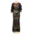 supply colorful sequins sequins hot diamond waist fishtail long skirt african women's dress dress