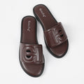 plus sizefashionfashioncasual sandals new arrival genuine leather cut out plain pure colorflats women's slippers beach one