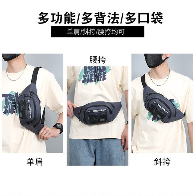 Fanny pack men's light and casual men's mobile phone multi-functional work belt bag wear-resistant anti-splashing messenger bag