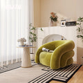 Avocado green single chair + side table