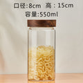 Airtight heat-resistant glass storage jar for kitchen, grains, coffee beans, collectibles, and more