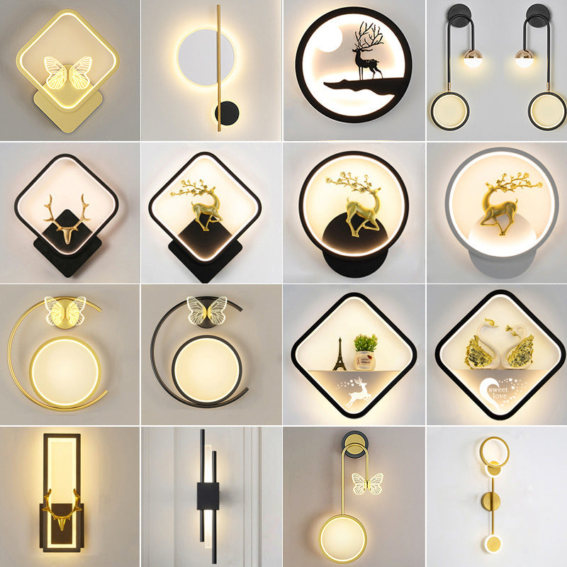 The whole network low-cost led corridor aisle entrance light new Nordic stairs balcony bedroom bedside background wall wall lamp