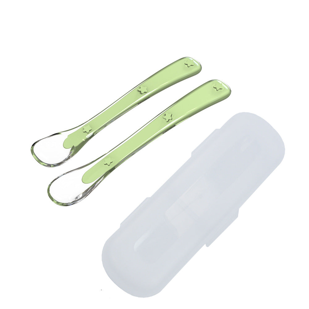 Nano silver liquid silicone spoon - soft-tip baby feeding spoon for complementary food, newborn feeding supplies, wholesale children's tableware