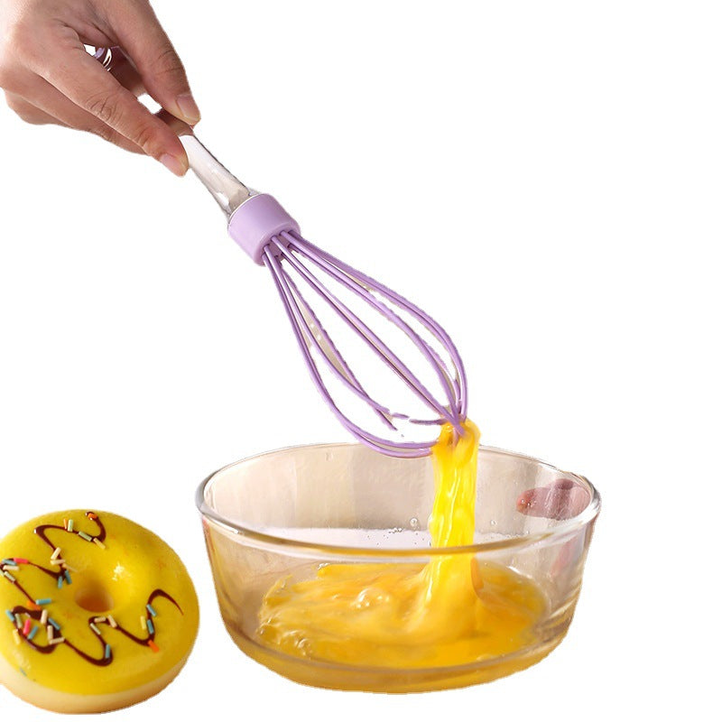 Factory direct transparent silicone whisk - handheld manual egg beater mixer 10inch silicone baking whisk