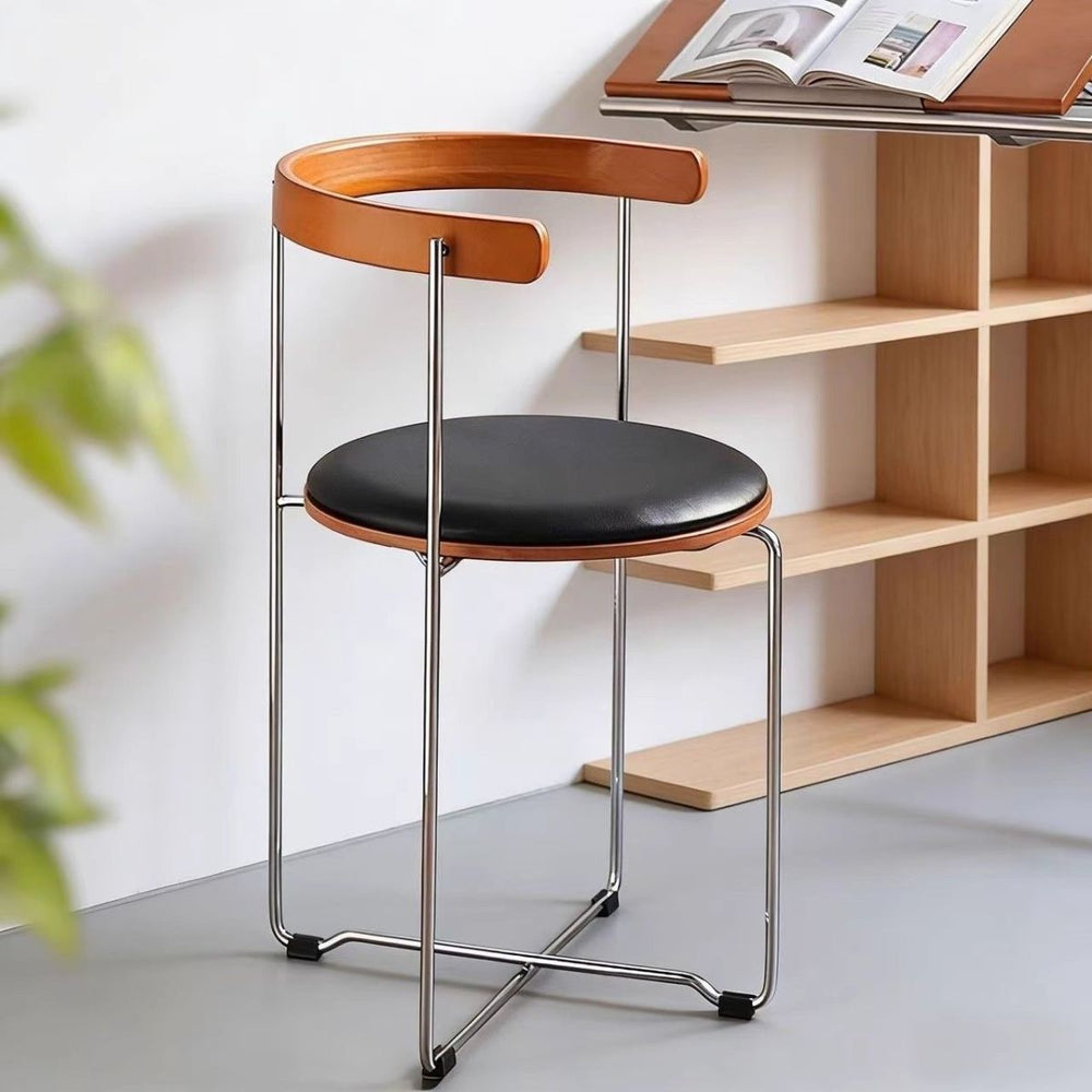 Retro scandinavian foldable chair small apartment for homesolid wood dining chair chair casual modern restaurant casual back chair