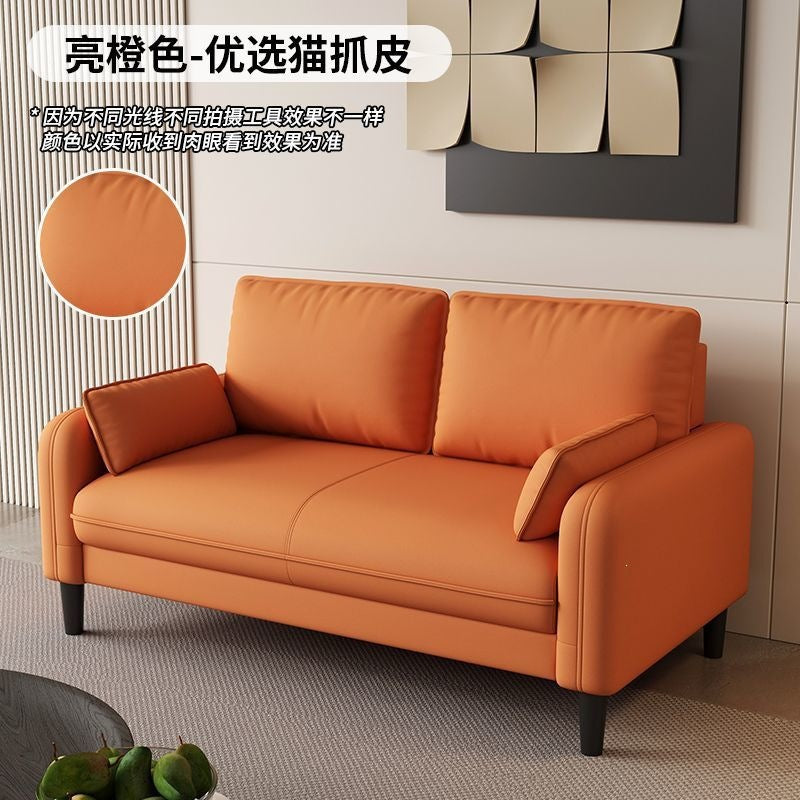 Small apartment sofa double three-person accessible luxury apartment rental room rest area reception clothing store b&b cat scratching leather wood