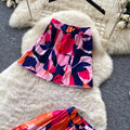 Summer commute style bandeau top & printed casual pants two-piece set - women's high-waisted wide-leg trousers - perfect for summer strolls