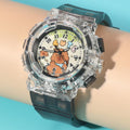 Cartoon kids' watch cute capybara quartz watch transparent strap luminous wristwatch boy girl electronic watch gift