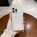 Creative card holder compatible with apple 16 pro, anti-drop transparent card case, iphone 13 minimalist soft protective cover