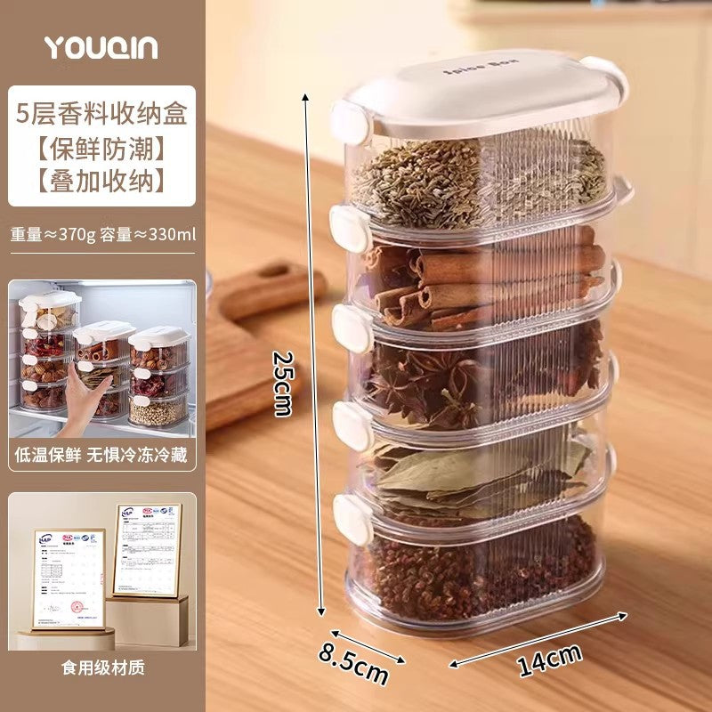 Seasoning storage box kitchen for home food grade seasoning spices chili pepper sealed storage jar combination suit