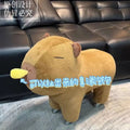 Cute capybara animal stool - living room home use, kids' low stool with universal wheels, plush changing stool