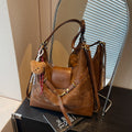 Vintage commute large capacity shoulder bag - women's niche design, new winter crossbody bag, versatile lightweight backpack
